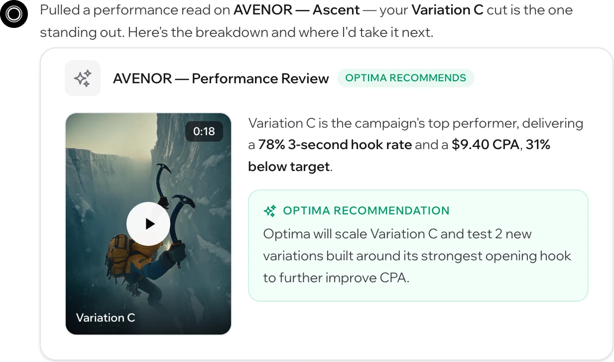 Optima performance review recommendation